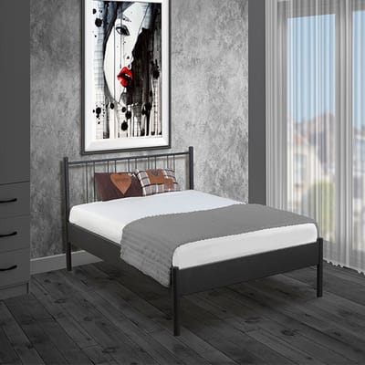 Bed Box Holland - Metalen bed Moon - zilver - 90x220 - metaal - design