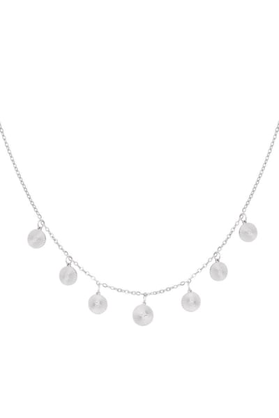 Minimalistische ketting met bolletjes - Yehwang - Ketting dames - 39 + 5 cm - Stainless Steel (verkleurt niet!) - Zilver - Necklace - Kerst - Kerst cadeau - Moederdag - Christmas - Sinterklaas cadeau - Valentijn - Zilveren ketting