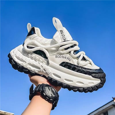 Herenschoenen Lente en Zomer Nieuwe Dikke zool Hoge hak Daddy Schoenen Heren Trendy Casual Sportschoenen 42 gray