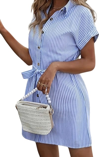 Livano Zomerjurk Dames - Zomerjurken - Volwassen - Jurk - Ibiza Stijl - Sundress - Blauw - Maat XS