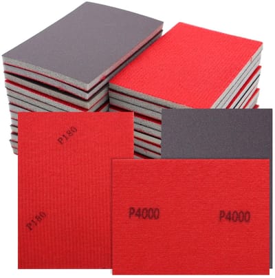 Dailygoods - OMJMYY Schuursponzen, 26 stuks, korrelgrootte 180-4000, zacht, flexibel, nat en droog schuurpapier, zacht zandblok, schuurpads voor hout, metaal, verf, gipsplaten, carrosseriereparatie