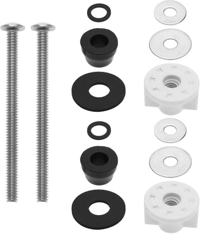 Dailygoods- Toiletbril Scharnier Set - Vervangingsbouten - Roestvrij Staal/Rubber - Eenvoudige Installatie - M6 - Betrouwbaar en Duurzaam - Toiletbril Bevestigingsset