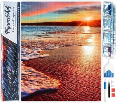 Figured'Art Diamond Painting set Volwassenen 40x50 cm Zeeschuim - 5D DIY Art full drill vierkante diamant - Opgerold canvas