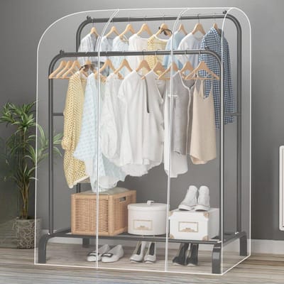 Kledinghoes - Kledingbeschermer - Kleding Organiseren - Dubbele Ritssluiting - 120 cm - Transparant
