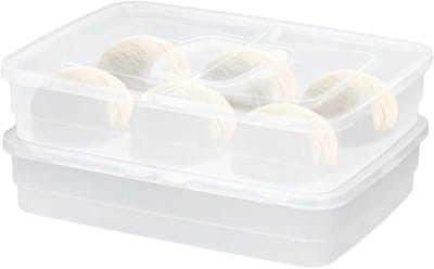 Pizzadeeg Containers - Deeg Bewaarbak - Deeg Laten Rijzen - Met Handgrepen - Set van 2 - Transparant