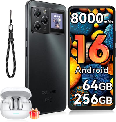 Robuuste smartphone - DOOGEE M30 Pro VIP - Telefoon 2026 - 6,88" 120Hz - 64GB RAM - 256GB ROM - 8000 mAh - Android 16 - IP68 waterdicht - 135dB spreker - GPS,NFC,OTG,FM - Zwart