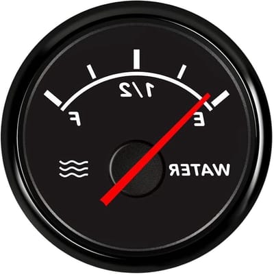 Brandstofmeter - Niveaumeter Olie - Voertuig Meten - Rode LED Achtergrondverlichting - 52 mm - Zwart