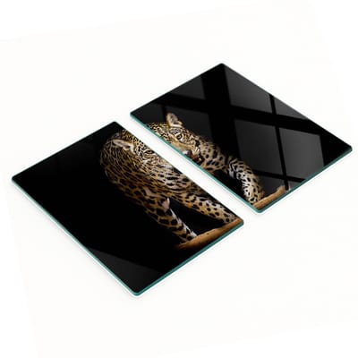 Decoratieve glazen snijplanken voor in de keuken met jaguar-afbeeldingen, 2x40x52 cm