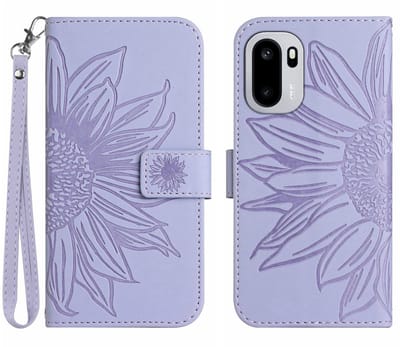 Coverup Hoesje - Geschikt voor OnePlus 15R Hoesje - Coverup Zonnebloem Book Case met Koord - Lavendel
