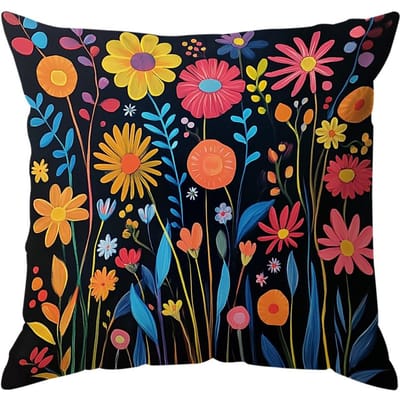 Abstracte Bloemen Kussenhoes Bedrukt Polyester 45X45Cm Sierkussenhoes Decoratieve Bankkussenhoes Huisdecoratie Peach skin 18*18(CM)-1Pcs