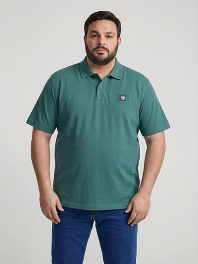 LERROS Poloshirt met wafelstructuur, grote maten , Maat: 3XL , Kleur: SOFT TEAL , 100% katoen