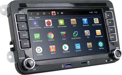 Boscer Autoradio - Geschikt voor Volkswagen, Skoda & Seat - Android 15 - Navigatiesysteem - 7 inch HD scherm - Achteruitrijcamera