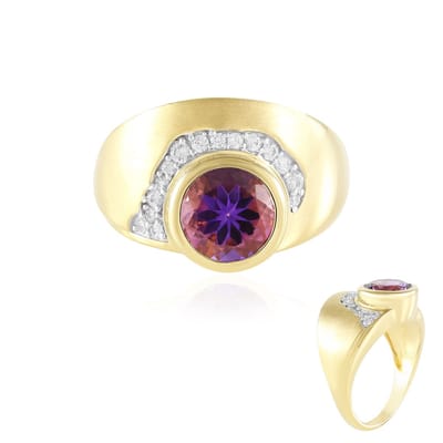 Cavill - Zilveren ring met 1,575 ct Amethist uit Brazilië - 925 sterling zilver - Ronde Amethist ring - Unieke zilveren sieraden met amethist