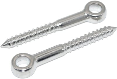 Augbout met houtdraad 6X50 2 stuks roestvrij staal A4 - ringbouten met houtschroed, oogbout / oogbouten - NIRO, Nirosta, AISI 316