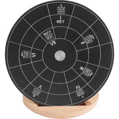 Outil de mélodie de roue de cinquième cercle avec support de support et sac de rangement Roue d'accords Musique en alliage d'aluminium noir