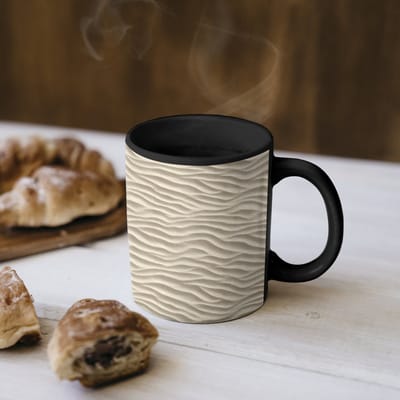 Magische Mok - Foto op Warmte Mokken - Koffiemok - Zand - Golven - Beige - Magic Mok - Beker - 350 ML - Theemok