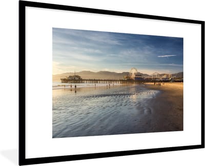 Fotolijst incl. Poster - Strand - Pier - Amerika - 120x80 cm - Posterlijst