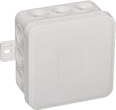 Famanu - Kabelbox Inbouw Aansluitdoos IP54 12 doorvoeren 85x85x41mm (Wit)