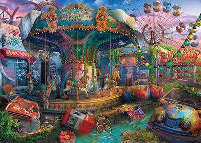 Ravensburger puzzel Gloomy Carnival - Abandoned Place - 1000 stukjes.