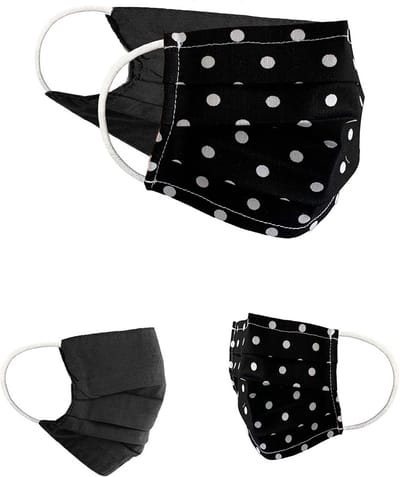 Set van 2 Omkeerbare Katoenen Mondmaskers voor Tieners Unisex Wasbaar Mondbescherming