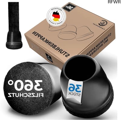 RFWR® Stoelpootdoppen met Vilt - Duurzame Bescherming voor Stoelen - Ideaal voor Alle Ronde Stoelpoten - Set van 36 Delen