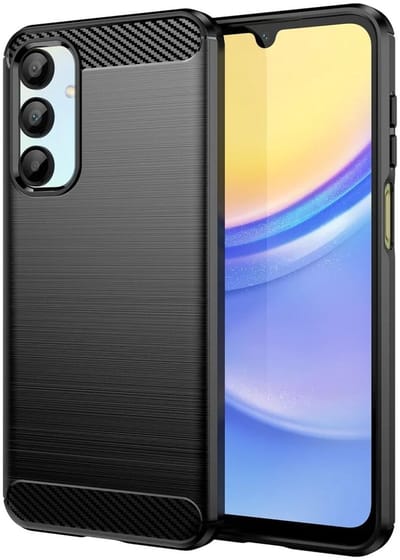 Geborsteld TPU Hoesje Geschikt voor Samsung Galaxy A16 | Beschermhoes | Back Cover | Flexibel TPU | Stijlvol Carbon | Dun | Zwart