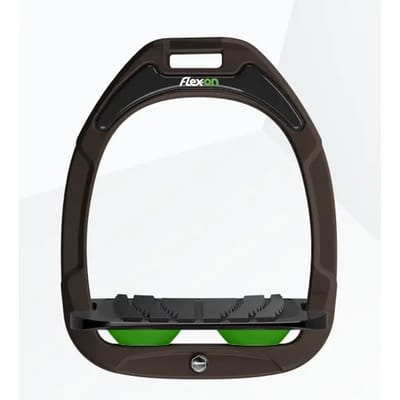 Ingelaste stijgbeugels bruin/zwart/groen Flex-On Green Composite