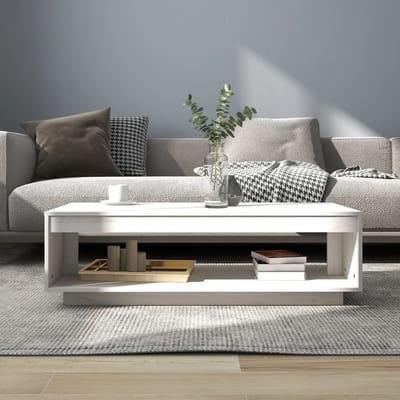 vidaXL - Salontafel - 110x50x33,5 - cm - massief - grenenhout - wit