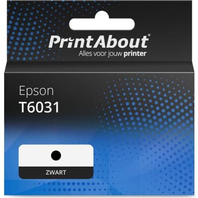 PrintAbout Inktcartridge T6031 Zwart Hoge capaciteit geschikt voor Epson