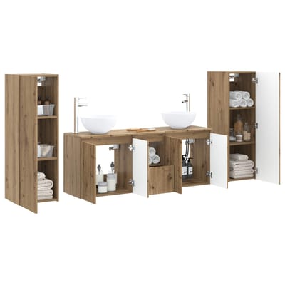 vidaXL - Badkamermeubel - Set - 5 - st - Artisanaal - eiken - 33 - x - 34,5 - x - 100 - cm