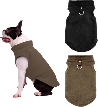 Dikke Fleece Hondensweater voor Middelgrote en Grote Honden, Warm en Comfortabel, Ideaal voor Binnen en Buiten in de Winter (Zwart, Bruin) (XL)