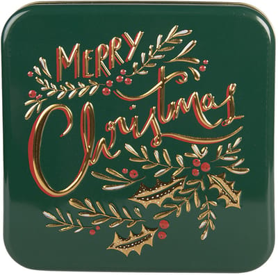 Clayre & Eef Bewaarblik 17x17x6 cm Groen Metaal