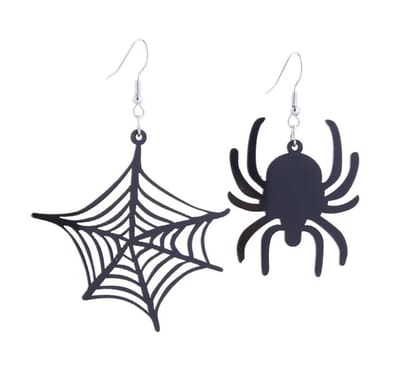 Halloween Oorbellen - Gothic - Oorhangers - Spin + Web - 1 paar