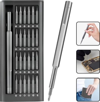 Magnetische Precisie Schroevendraaierset 25-in-1 – Multifunctionele Reparatieset voor Elektronica, Smartphone, Laptop, Bril, Horloge & PC – Met Opbergdoos