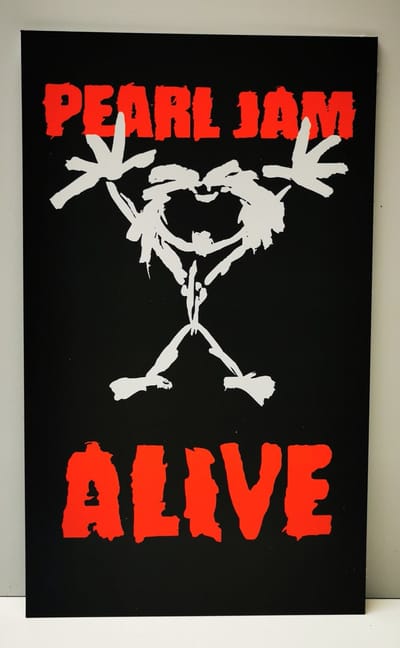 Pearl Jam Alive dibond Wandbordje - 18x30cm - Dibond - Muziek - Grunge - Decoratie