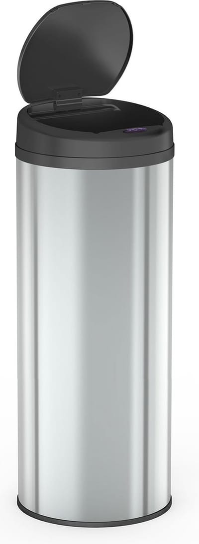 FlinQ Peak - Prullenbak - Prullenbak met sensor - Afvalbak - 50L - Zilver