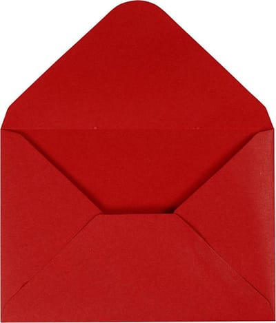 Enveloppen, afmeting envelop 11,5x16 cm, 110 gr, rood, 10 stuk/ 1 doos