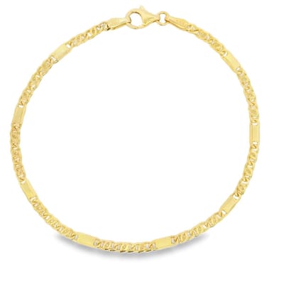 Juwelier Zwartevalk 14 karaat gouden valkenoog schakel armband - ZV 1323/18cm