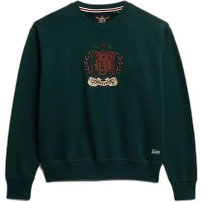 Superdry Crest Loose Crew Sweatshirt Green Grootte: 38