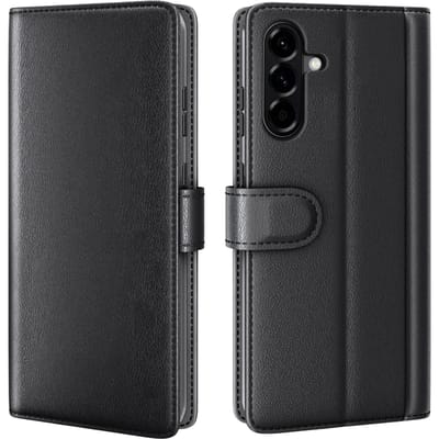 Amorus Samsung Galaxy A57 Real Leather Wallet Hoesje Zwart