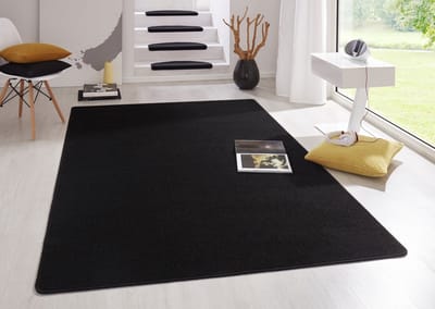 Flycarpets Uni Laagpolig Effen Vloerkleed - Fancy - Zwart 200x280 cm