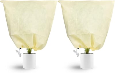 Plant Cover met Trekkoord - Beschermende Dekking voor Planten - 60 x 80 cm - Herbruikbaar en Ademend - Set van 2