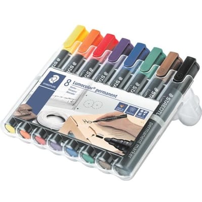 STAEDTLER Lumocolor permanent marker 352, set van 8, diverse kleuren
