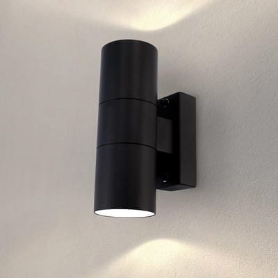 Ledvion - LED Wandlamp - GU10 - IP54 - Zwart