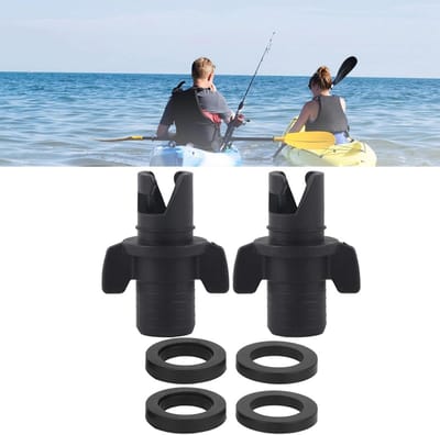 Luchtventiel Adapter - Pomp Connector - Boot Opblazen - Lekvrij Ontwerp - 2 Stuks - Zwart