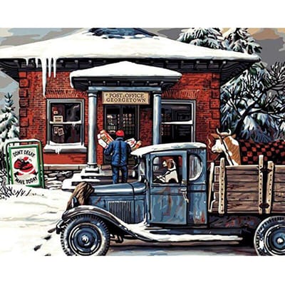 5D Diy Diamond Painting Landschap Kruissteek Sneeuwscènes Diamantborduurwerk 20X30CM black