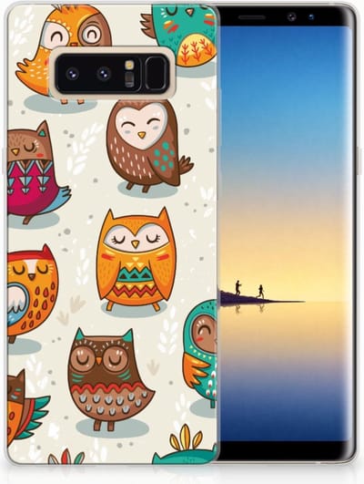 Samsung Galaxy Note 8 TPU Hoesje Vrolijke Uilen