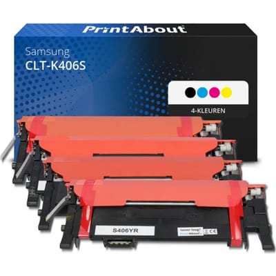 PrintAbout huismerk Toner CLT-K406S (SU118A) 4-kleuren Multipack Geschikt voor Samsung