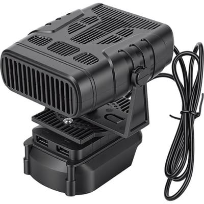 Draadloze Ruimteverwarmer Geschikt voor BL1830 BL1850 BL1840 Batterij 2 Snelheden Stille Kleine Ruimteverwarmer met Dubbele USB-poorten gray
