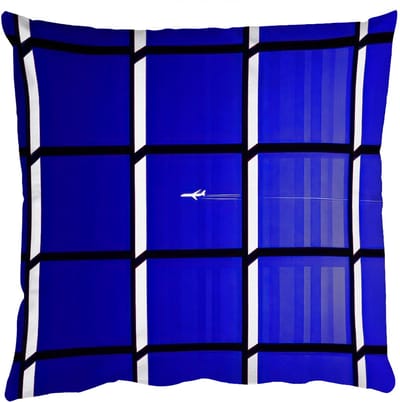 Sierkussens - Kussentjes Woonkamer - 50x50 cm - Vliegtuig - Ruiten - Blauw - Rechthoekig